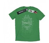 STAR WARS Camiseta de hombre con entrega del árbol de Navidad del Halcón Milenario L blanco