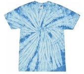 Colortone Camiseta unisex con efecto tie-dye de araña para adultos L-S azul de bebé