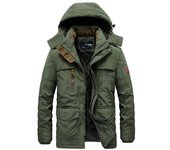 Chaqueta de invierno de gran tamaño con bolsillo para hombre, forro polar, parka para exteriores, abrigo con capucha, cortavientos, ropa de abrigo gruesa y cálida 6XL negro