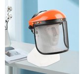 Casco de protección para motosierra de corte eléctrico, casco de seguridad, máscara protectora, protector facial de malla amarillo