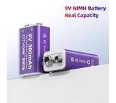 Cityork Batería recargable NIMH de 9 V 6F22 Baterías NI-MH de 9 voltios 9 V para detectores de humo Juguetes Cámaras inalámbricas Detector de metales