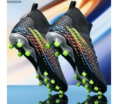 31-46 zapatos de fútbol de gran tamaño para hombres, botas de fútbol para niños con césped Artificial TPR antideslizantes de uñas largas 43 negro