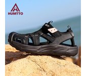 Sandalias HUMTTO para mujer, zapatos planos de agua transpirables de secado rápido para playa para mujer, zapatillas de deporte de verano de diseñador de lujo para senderismo al aire libre para mujer 37 negro