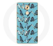 Coque pour Huawei Mate 8 papillons Fond bleu