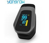 Oxímetro de pulso OLED Yongrow para detección de SPO2 PI PR Monitor de saturación de oxígeno en sangre con alarma negro