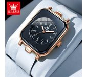 Relojes de marca OLEVS, reloj cuadrado de cuarzo de Gel de sílice, reloj de mujer resistente al agua de moda de nicho, reloj de mujer