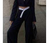 Otoño 2023, pantalones sueltos informales sólidos, pantalones de moda para mujer, pantalones de oficina, pantalones de trabajo callejero, pantalones para correr 28163 L