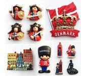 Imanes para nevera de Dinamarca nórdica, colección de artesanías decorativas, regalo de la Corona Real de Copenhague, pegatinas conmemorativas de turismo para nevera