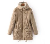 Abrigo largo de otoño e invierno para mujer, chaqueta holgada y cálida de algodón para mujer XXXL negro