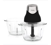 H.KOENIG - Mini picadora electrica con 2 bowls, 320 W, 1 litro. - Ref. LEO9