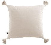 Coussin déhoussable avec pompons  Gaïa  40 x 40 cm  Gaze de Coton  - Gaïa Pampa