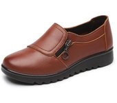 Zapatos de mujer de otoño, zapatos de cuero informales a la moda para mujer, zapatos de trabajo cómodos sin cordones para mujer 38 negro