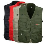 Chaleco de hombre Cárdigan de moda Chaleco de primavera multifuncional Chaleco de primavera casual Chaleco de primavera para viajes 4XL rojo