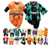 Demon Slayer Cosplay disfraz ropa de bebé niños dibujos animados Anime mameluco niño niña Chrismats Halloween bebé Cosplay ropa infantil bebé mono monos 80cm