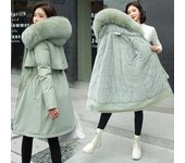 Abrigo largo y cálido de invierno para mujer, sudaderas con capucha de piel sintética, parkas para mujer, chaquetas acolchadas de algodón, ropa de invierno para mujer XXXL negro