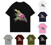 Camisa de manga corta con cuello alto para hombre, camisa holgada para tiempo libre y vacaciones. S