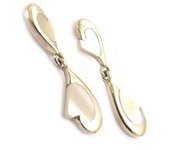 Les Trésors De Lily [D4610] - Boucles Argent 'Coeur Nacré' Nacre blanco