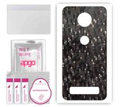 apgo Protective Skin Sticker for the back compatible with Motorola Moto Z3, Wrap Film, Foil, Vinyl - Pattern Carbon Black Pixel