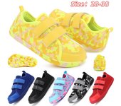 Zapatos para niños Zapatos casuales Zapatos para padres e hijos Zapatos de tendencia Tendencia para niños Todo fósforo Moda casual Zapatos con botones giratorios Zapatos de baloncesto 28 amarillo