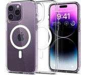 Funda Spigen Ultra Hybrid Mag Z Magsafe para iPhone 14 Pro Max - Transparente y blanco