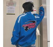 Chaqueta de béisbol de motociclista de gran tamaño y moderna para hombre - Primavera/Otoño M negro