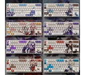 Genshin-teclas con temática de impacto, 108 teclas, PBT, Anime, tapa de teclado mecánico para Cherry MX, juego multifunción, regalo de decoración