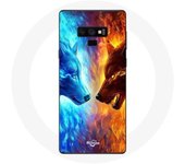 Coque pour Samsung Galaxy Note 9 Loup de Glace et de feu