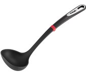Cucharón Tefal con cabezal de vertido fácil, apto para lavavajillas con tapón de silicona K21302  Cucharón Ingenio negro