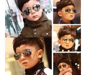 Gafas para niños, gafas masculinas, gafas de sol de colores deslumbrantes, gafas de sol reflectantes para niños, gafas para padres e hijos, gafas de sol de metal children negro