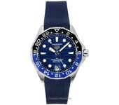 Reloj TAG Heuer Aquaracer Professional GMT con correa de caucho y esfera azul, automático, para buceo, WBP5114.FT6259, 300 m, para hombre azul