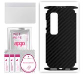 apgo Protective Skin Sticker for the back+sides compatible with Xiaomi Mi 10 Ultra, Full Wrap Film, Foil, Vinyl - Pattern Carbon Black