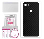 apgo Protective Skin Sticker for the back compatible with Google Pixel 3a, Wrap Film, Foil, Vinyl - Pattern Carbon Black