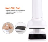 Tenedor flexible del teléfono celular del soporte de la tableta y del teléfono del cuello de cisne de 27 pulgadas con el soporte ajustable y 3 pulgadas blanco