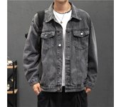 Chaqueta vaquera para hombre, abrigo básico Retro con agujeros para motocicleta, ropa de calle para hombre, chaqueta vaquera Bomber, chaqueta vaquera para hombre, abrigos informales S azul