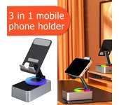 Soporte para teléfono móvil, giratorio de 360 grados, soporte para teléfono de escritorio, fácil de instalar, banco de energía, altavoz multifuncional, soporte X7P7