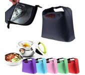 Bolsa de almuerzo con aislamiento térmico, portátil, de tela Oxford, para llevar comida de picnic, paquete aislante color rosa