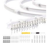 Riel de cortina de 3m en forma de U, riel doblado de acero y plástico, riel guía flexible en forma de L con juego de accesorios