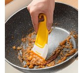 1/2 piezas de raspador suave de silicona para cocina, espátula para limpiar platos y sartenes sucias, utensilios de cocina 1PCS amarillo