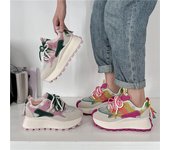 Zapatillas de deporte de malla transpirable de primavera para mujer, zapatos deportivos informales con cordones bajos, zapatos cómodos de moda para exteriores para mujer, zapatillas deportivas para mujer 35 color rosa