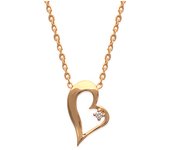 Les Trésors De Lily [G1224] - Collar chapado en oro 'Love' oro blanco - 17x13 mm oro