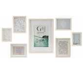 Marco de fotos de pared DKD Home Decor 32,5 x 1,5 x 45 cm Cristal Verde Natural Madera MDF Escandinavo