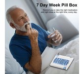 Caja organizadora para pastillas de 7 días y semana, soporte para tableta, soporte para medicamentos, caja de almacenamiento, pastillero azul