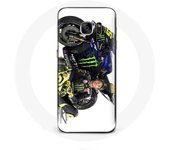 Coque pour Samsung Galaxy S6 edge Valentino Rossi Pilote de vitesse fond blanc