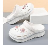 Sandalias de plataforma gruesas para niñas, zapatillas de playa de verano con suela gruesa, zuecos de EVA antideslizantes para mujer, zapatos de jardín 40-41 blanco