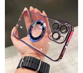 Para iPhone 15 Pro Max Magsafe Funda de lujo con revestimiento magnético acrílico transparente para PC Funda para iPhone 1514 14 Pro Max 14 Plus For iPhone 11Pro Max