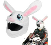 Funda para casco de motocicleta con divertidos dibujos de peluche, cubrecaras completas con forma de conejo o cabra, accesorio para casco de motocicleta.