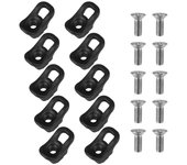 Paquete de 10 ojales para kayak, amarres para cubierta, kit de cuerda elástica, almohadilla de aparejo, ojal negro