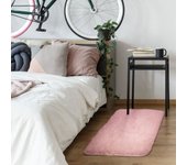 Tapis de Salon ou Chambre Shaggy - Neo Yoga- Tapis Lavable à Base Fine en Microfibre Poils Longs Extra Doux Rose 60 x 90 cm