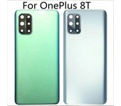 Vidrio para OnePlus 8T Tapa de batería Reparación de tapa de carcasa trasera OnePlus 8t Reemplazo de puerta trasera Parte trasera con logotipo Green No Lens