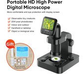APEXEL-microscopio Digital biológico, foto y vídeo de píxeles HD, lupa LED portátil, cámara electrónica con herramienta de muestra negro